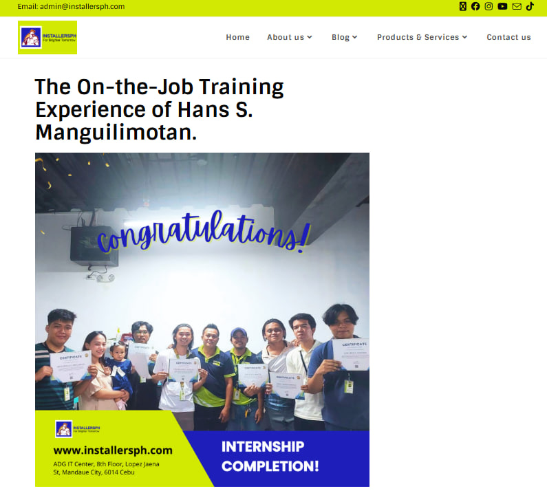 InstallersPH testimonial image